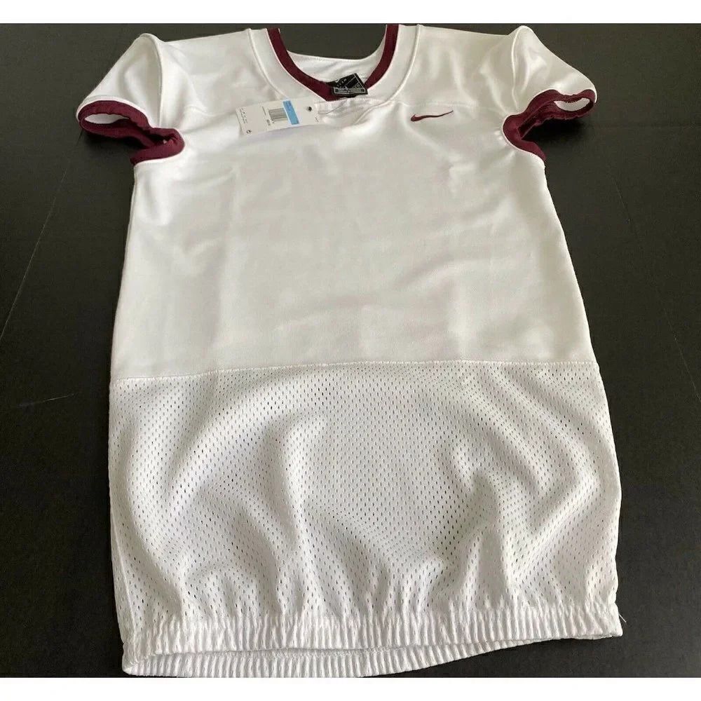 Nike Vapor Untouchable Football Practice Jersey White Maroon Men’s Sz M NWT